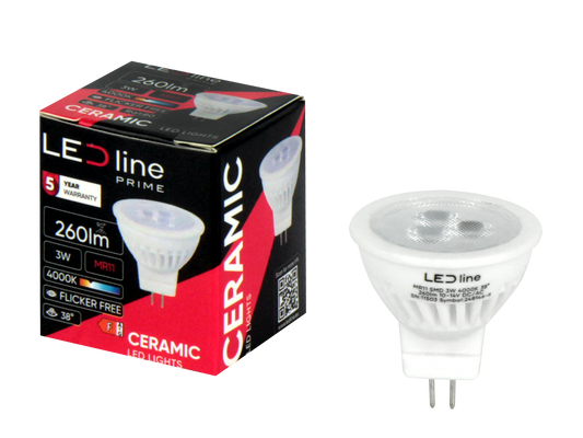 LED GU4 MR11 3W Reflektor 330lm 38° Keramik 10-14V AC/DC Neutralweiss 4000K