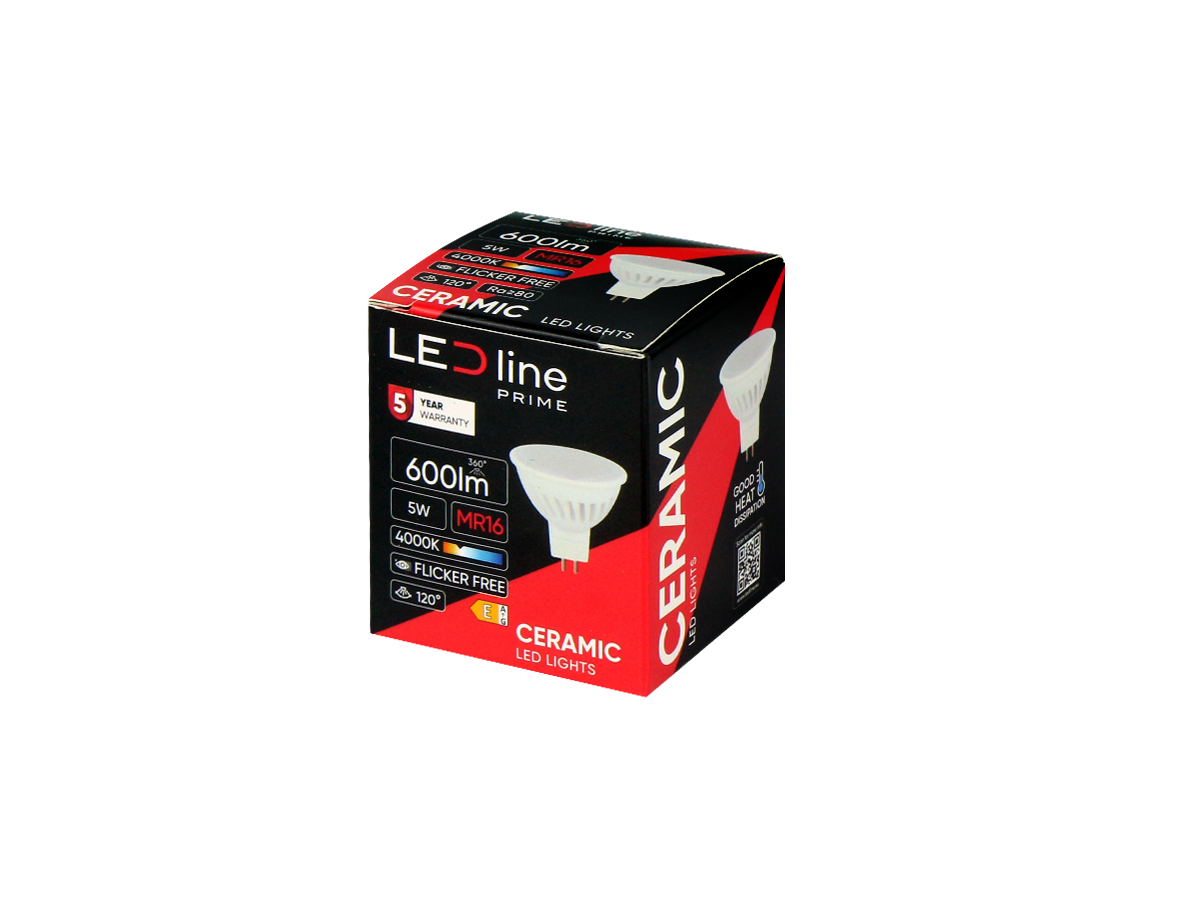 LED GU5,3 MR16 5W Reflektor 600lm 120° Keramik 10-18V AC/DC Neutralweiss 4000K