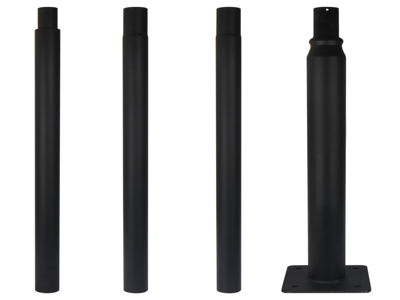 Lichtmast 4m für Parkleuchten Stehlampe höhenverstellbar schwarz