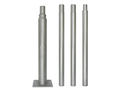 LED PRIME Lichtmast höhenverstellbar 2m 3m 4m für Parkleuchte Straßenleuchte Industrieleuchte grau