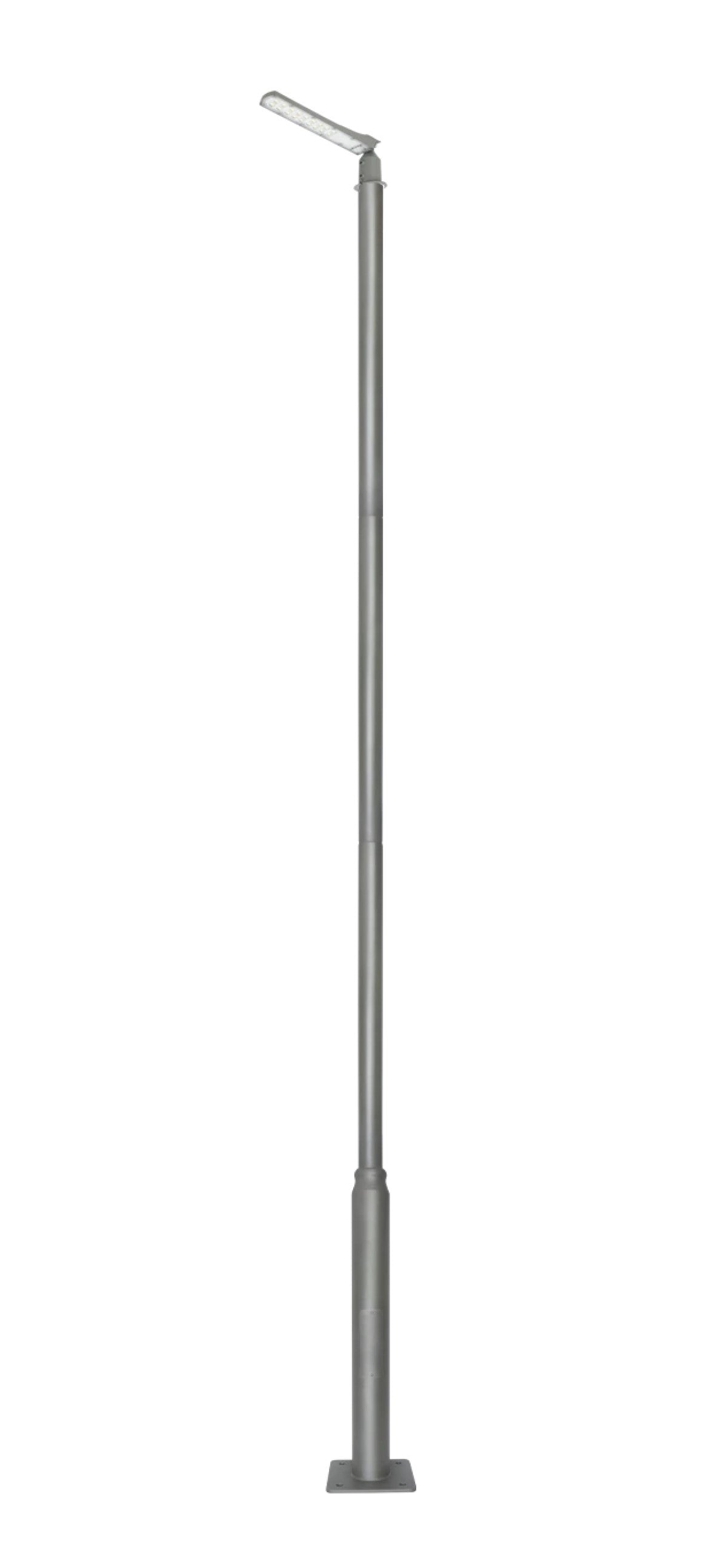 LED PRIME Lichtmast höhenverstellbar 2m 3m für Parkleuchte Straßenleuchte Industrieleuchte grau