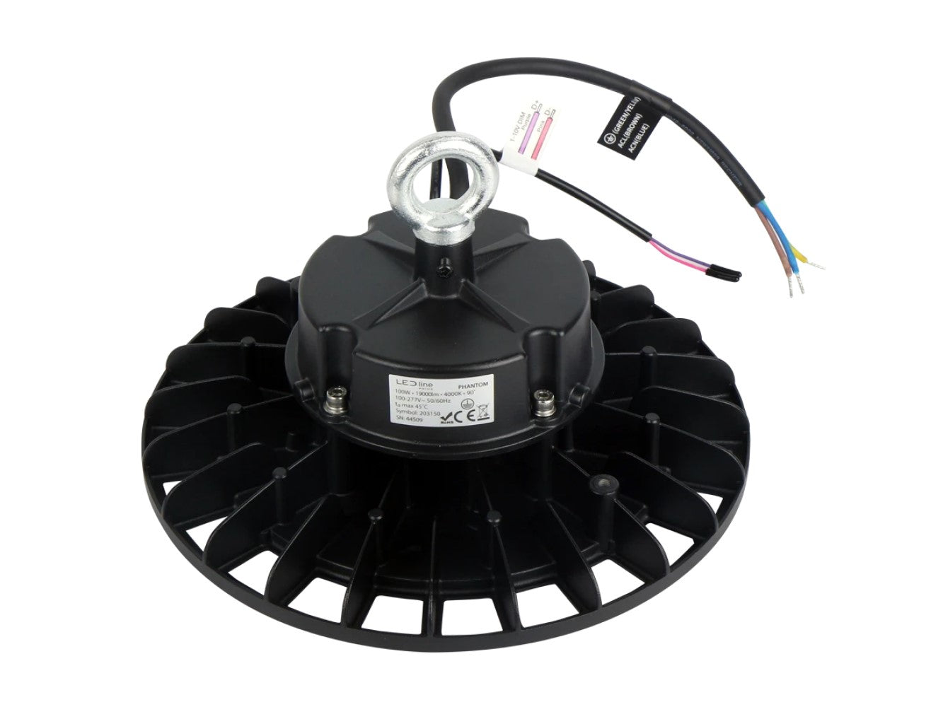 PRIME PHANTOM 100W Hallenleuchte 19000lm schwarz 120° 100-277V IP65 Industrieleuchte IK09 4000K Neutralweiß 0-10V DIMMBAR