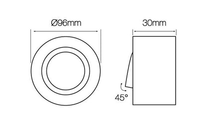 ROLLO MIDI Einbaustrahler max. 35W Spot IP20 Downlight rund schwenkbar schwarz matt