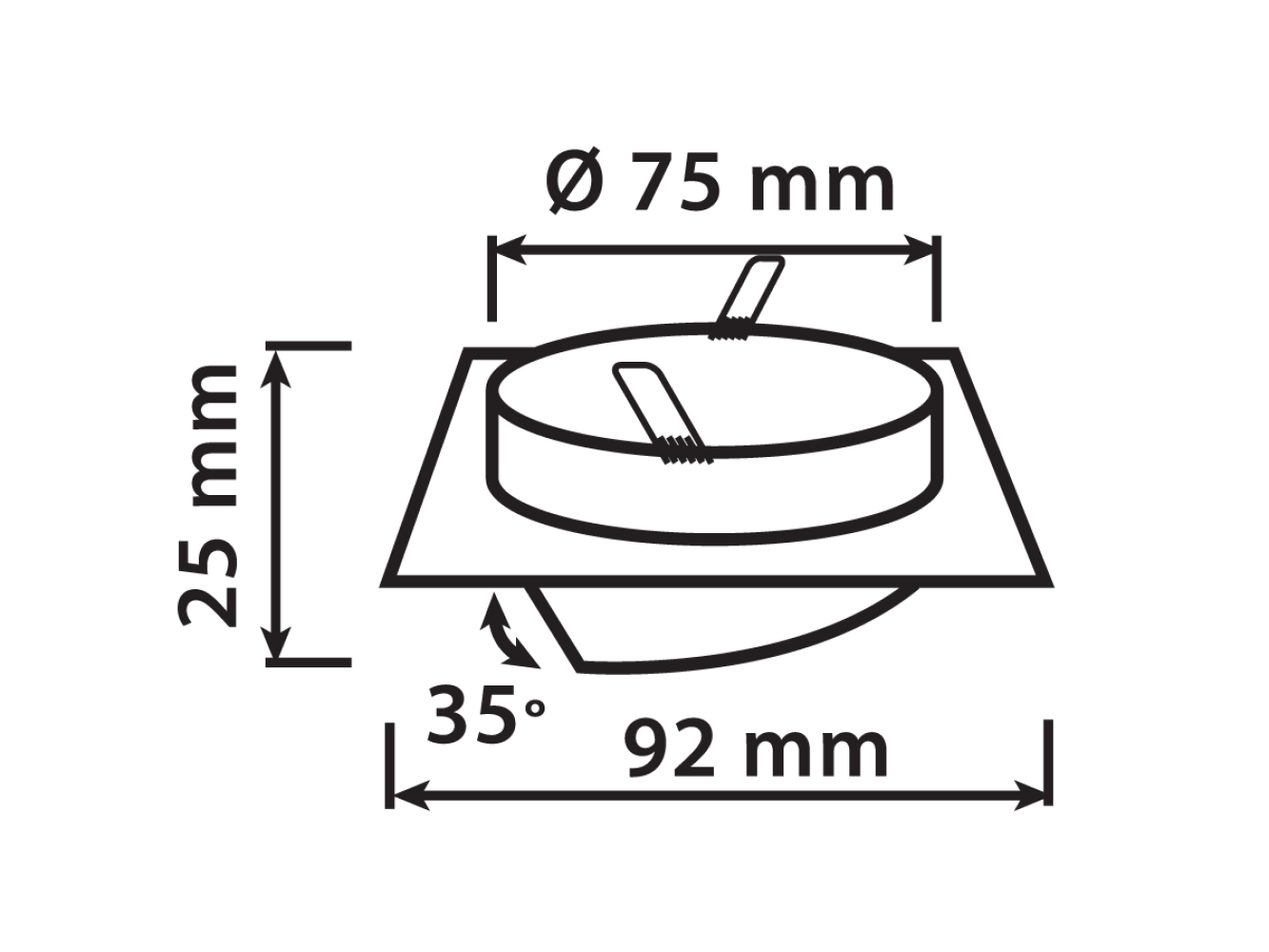 Einbaustrahler max. 35W Spot schwenkbar IP20 Downlight eckig schwarz gebürstet