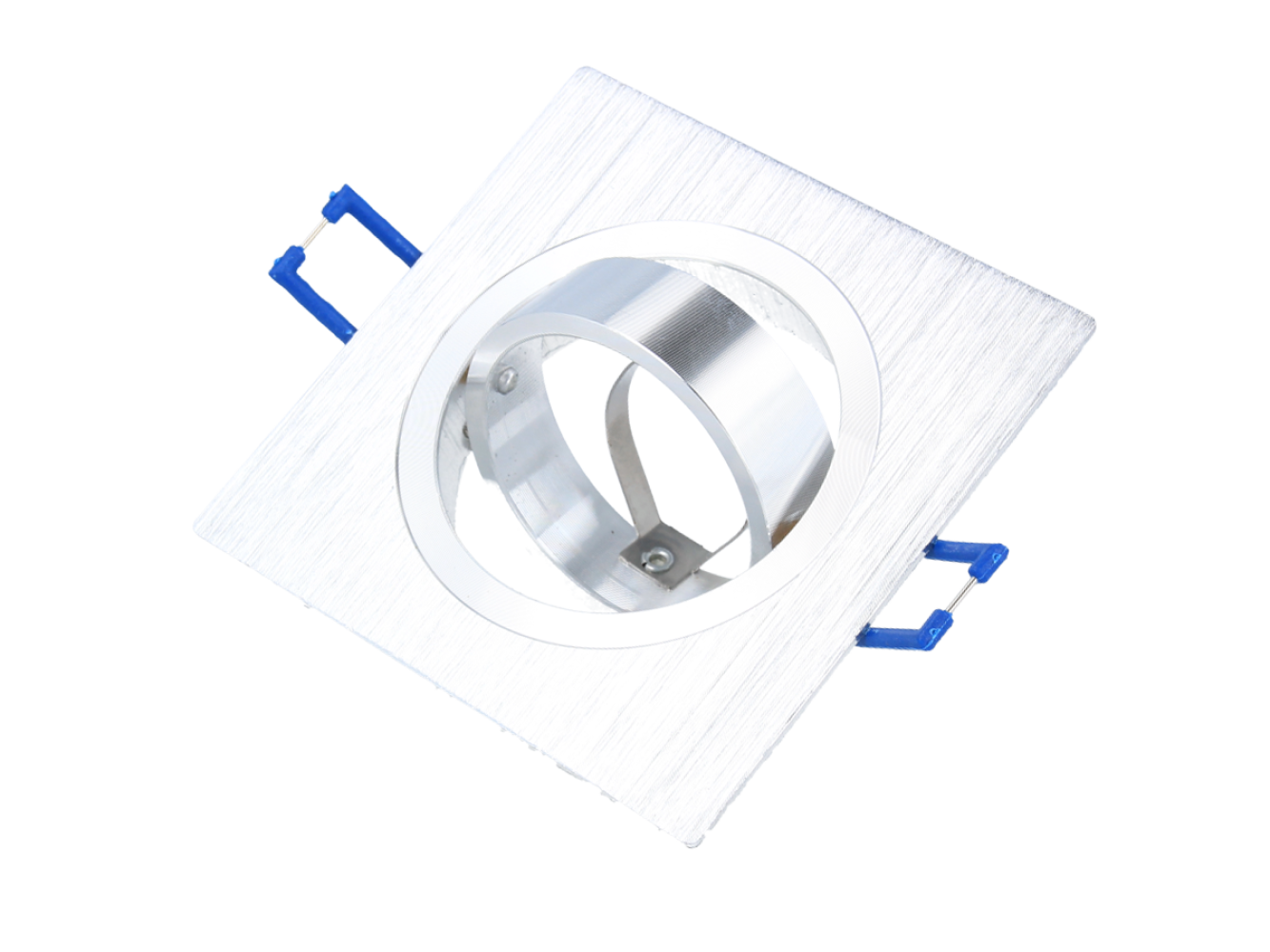 Einbaustrahler max. 35W Spot schwenkbar IP20 Downlight eckig silber gebürstet