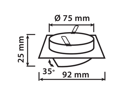 Einbaustrahler max. 35W Spot schwenkbar IP20 Downlight eckig silber gebürstet