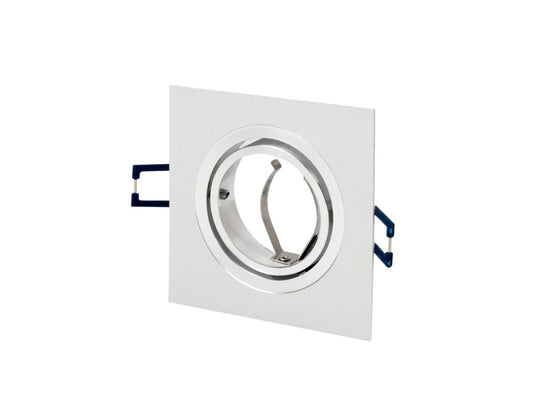 Einbaustrahler max. 35W Spot schwenkbar IP20 Downlight eckig weiss gebürstet