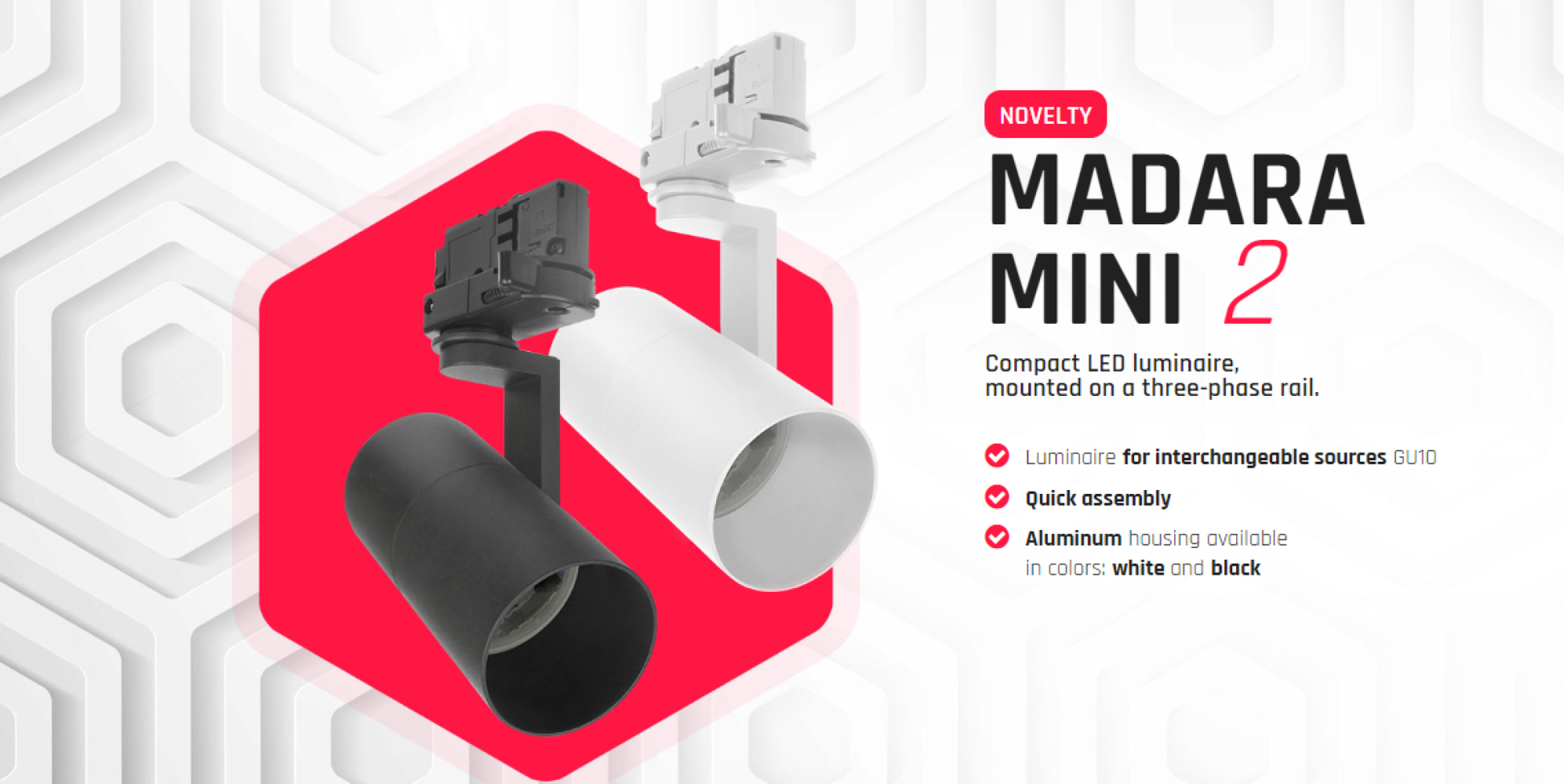 MADARA MINI II 3-Phasen Stromschienenstrahler MADARA MINI II GU10