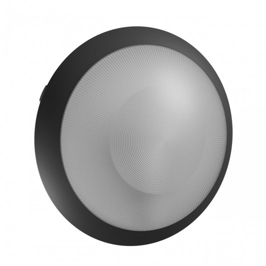 Nymphea Omni Black Sense – Runde Außenleuchte Schwarz mit Sensor, E27, IP65, Ø 30cm