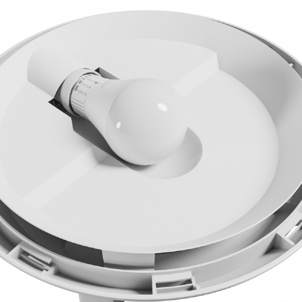 Nymphea Omni White Sense – Profi Wand- &amp; Deckenleuchte mit Sensor, E27, IP65, IK08 schlagfest, Weiß Ø 300mm