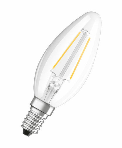 LED E14 B35 Kerze Filament 2W = 25W Klar 250lm Warmweiss 2700K