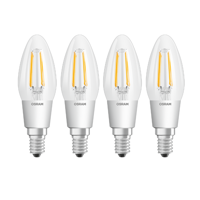 LED E14 B40 Kerze Filament klar 4,5W = 40W 470lm Warm 2200K-2700K DIMMBAR