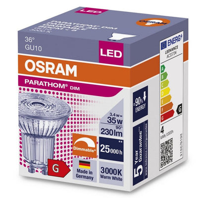 LED GU10 3,4W = 35W Reflektor 230lm 36° Warmweiss 3000K DIMMBAR