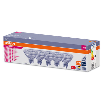 LED GU5,3 MR16 3,4W = 20W 230lm 12V Reflektor 36° Warmweiss 2700K DIMMBAR