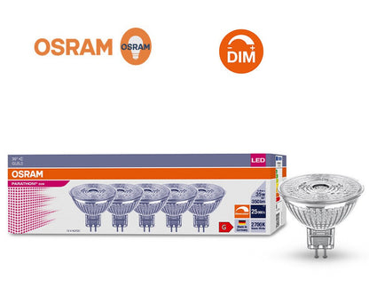 LED GU5,3 MR16 4.9W = 35W 350lm 12V Reflektor 36° Warmweiss 2700K DIMMBAR