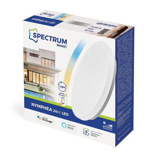 Spectrum LED NYMPHEA SMART Home Deckenleuchte 24W rund weiß 1840lm Alexa Google Warm bis Kalt 2600K-6000K DIMMBAR