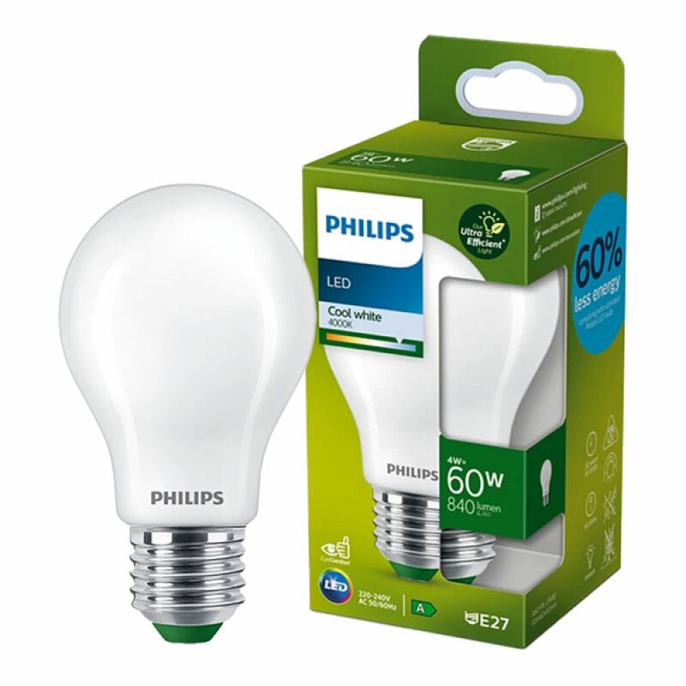 LED E27 A60 Classic 4W = 60W ULTRA EFFIZIENT 840lm Kaltweiss 4000K