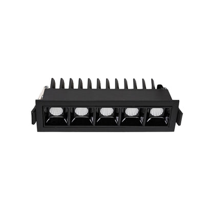 Grid Square L LED Downlight 12W IP20 45x147mm Black 3000K