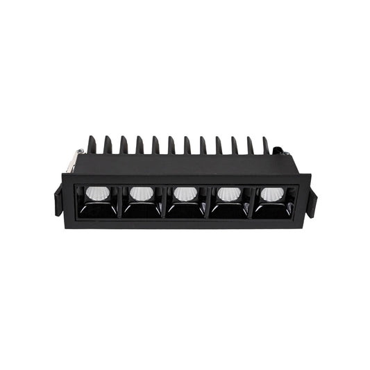 Grid Square L LED Downlight 12W IP20 45x147mm Black 3000K