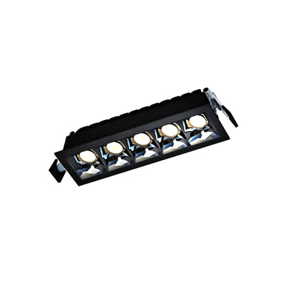 Grid Square L LED Downlight 12W IP20 45x147mm Black 3000K