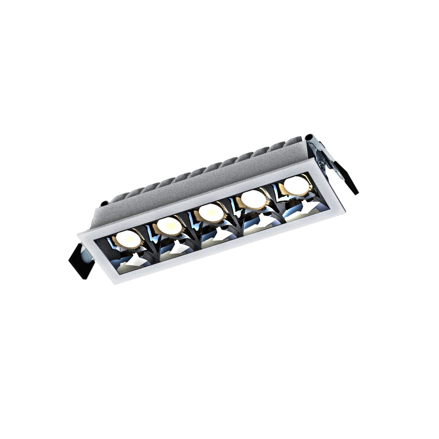Grid Square L LED Downlight 12W IP20 45x147mm Black 3000KK
