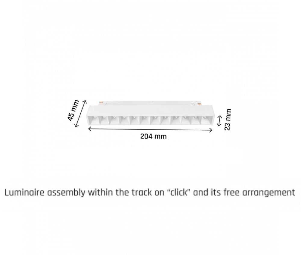 48V CLICK Track System LED Grid S White 12W CCT