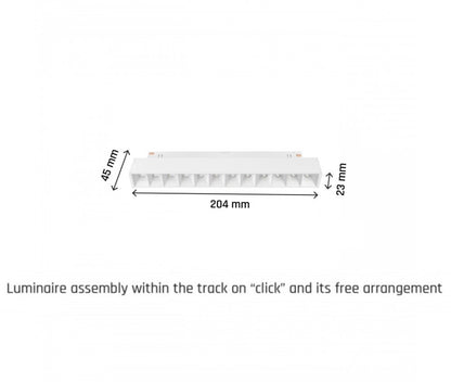48V CLICK Track System LED Grid S White 12W CCT