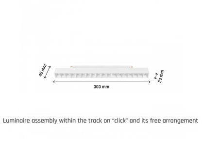 48V CLICK Track System LED Grid S White 12W CCT