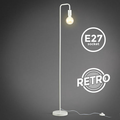 BK Licht floor lamp 1-flame BKL1391 Scandinavian max.10W E27 Retro Arch IP20 white