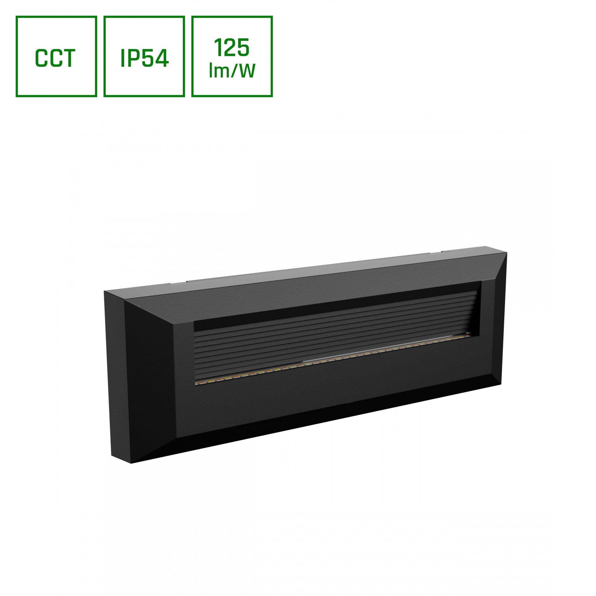 ENCANTA ASYMMETRIC LED Wandleuchte 6W CCT Außenleuchte IP54 Schwarz