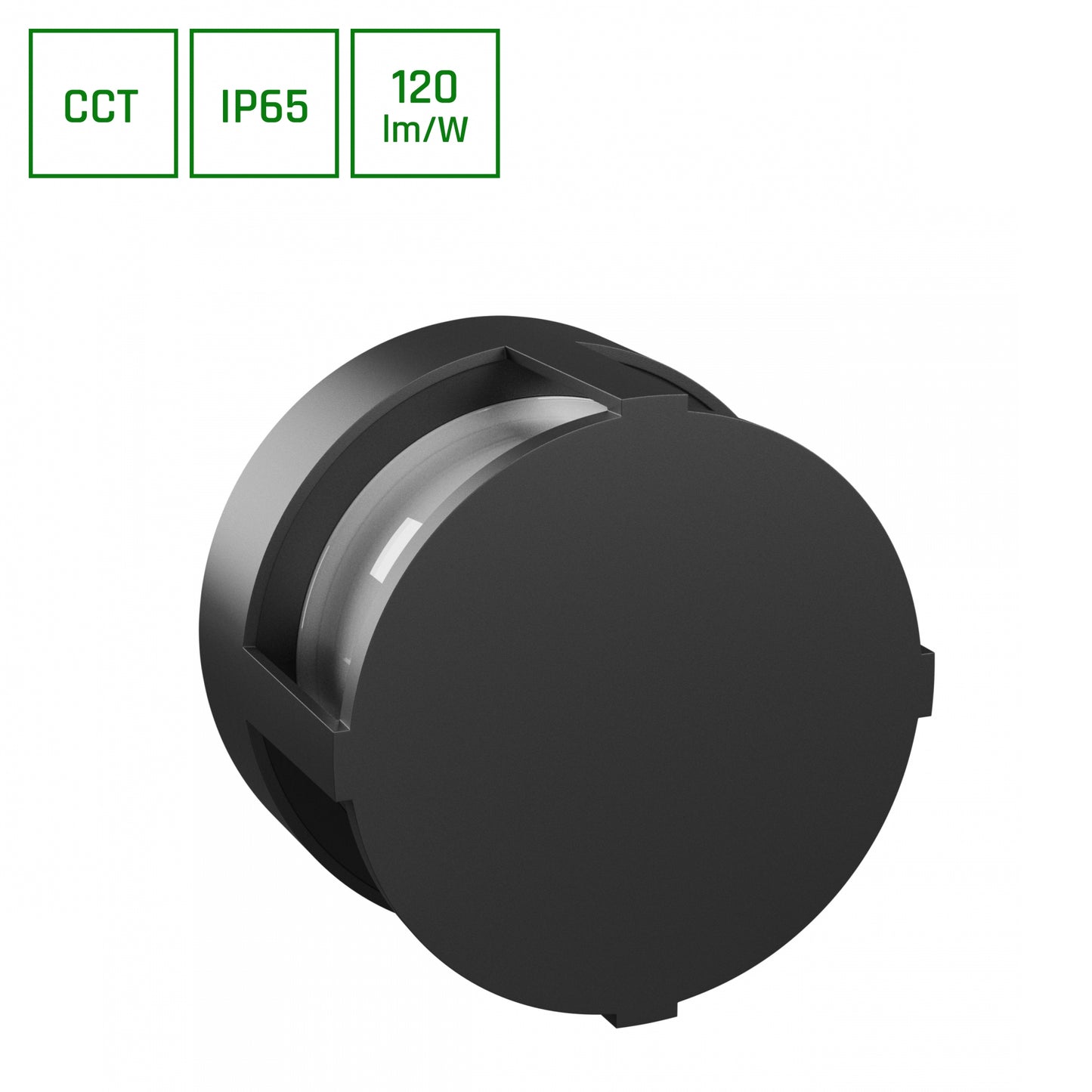 VERTO LED Deckenleuchte Ø17cm 10W CCT Außenleuchte IP65 Schwarz Cup