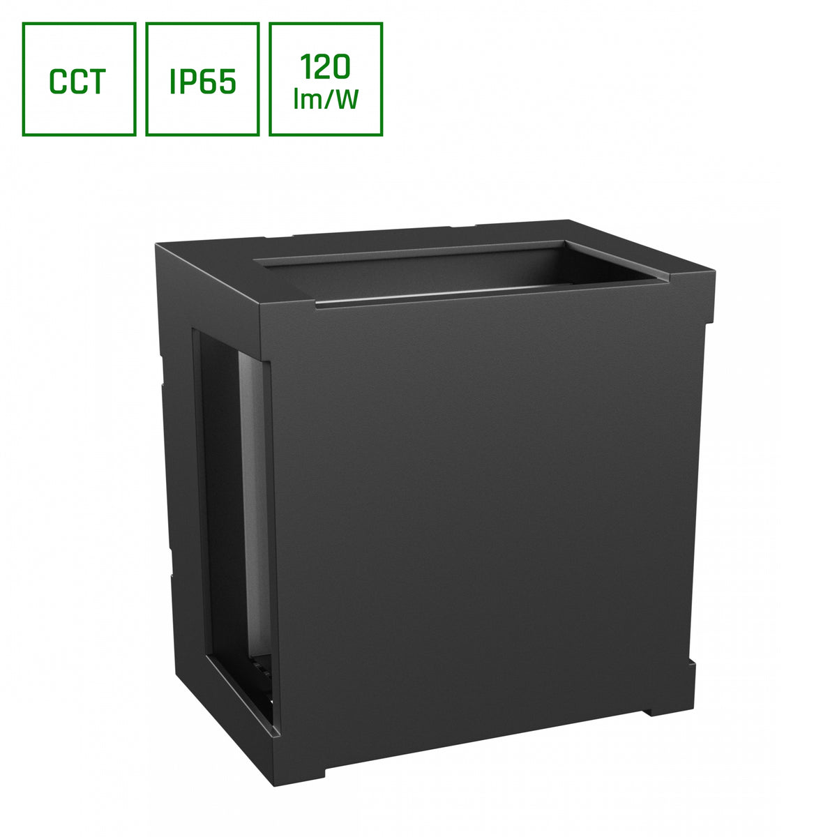 VERTO LED Deckenleuchte 160x160mm 10W CCT Außenleuchte IP65 Schwarz Cup