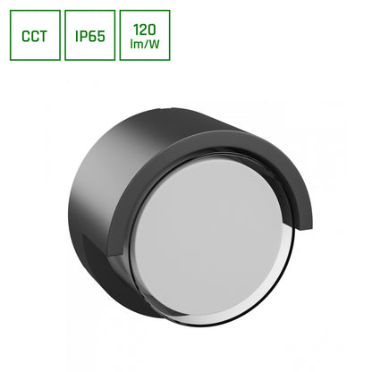 VERTO LED Deckenleuchte Ø17cm 10W CCT Außenleuchte IP65 Schwarz Edge