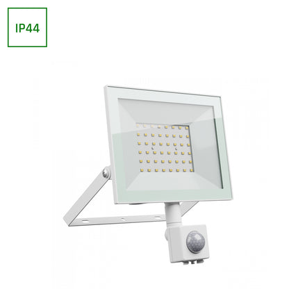 NOCTIS LUX 4 LED Fluter Außenleuchte mit Bewegungsmelder 50W IP65/IP44 3000K Weiß