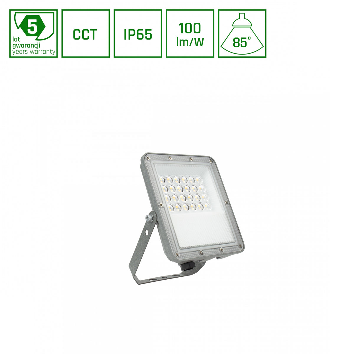 NOCTIS LED Fluter Außenleuchte 20W IP65 CCT Grau