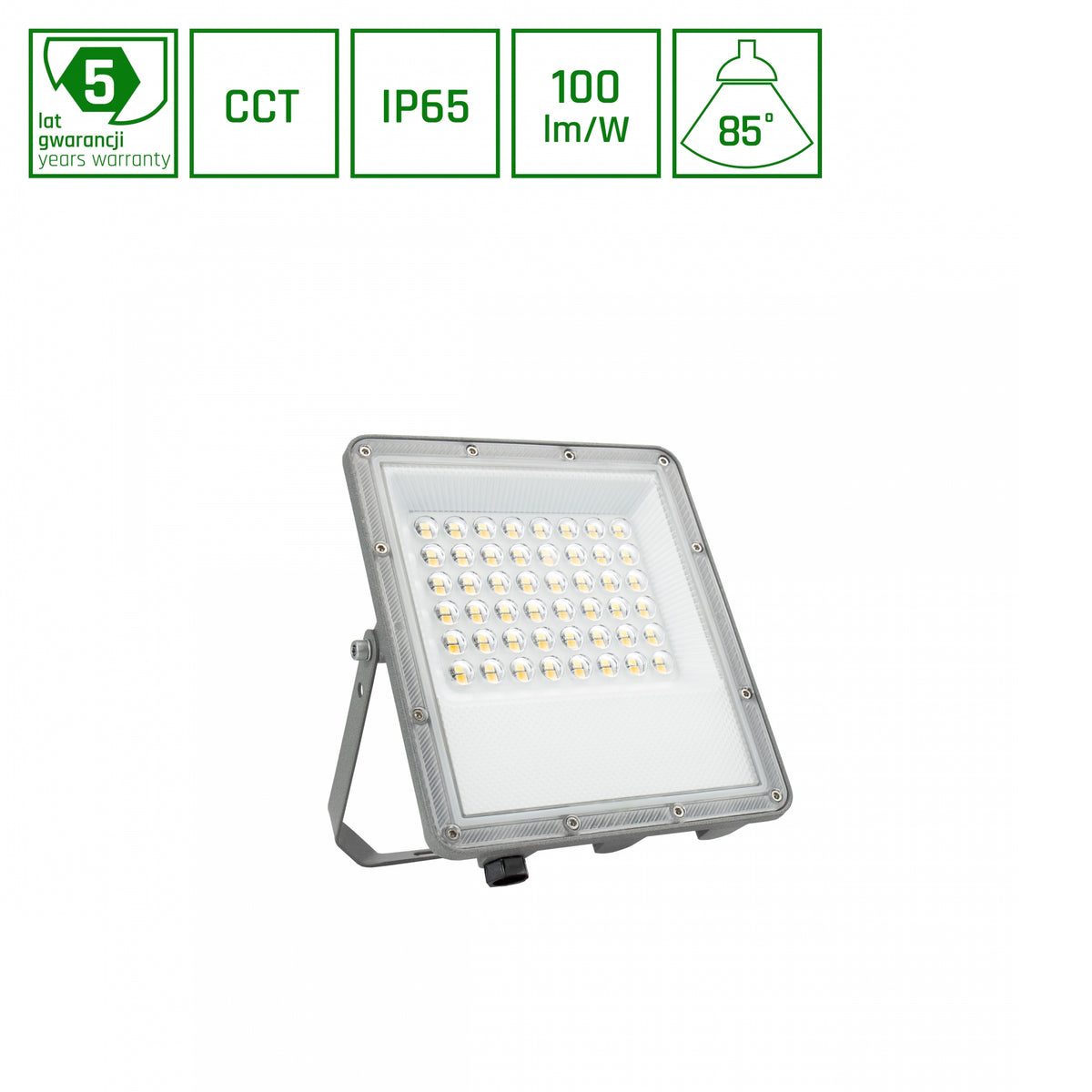 NOCTIS LED Fluter Außenleuchte 50W IP65 CCT Grau