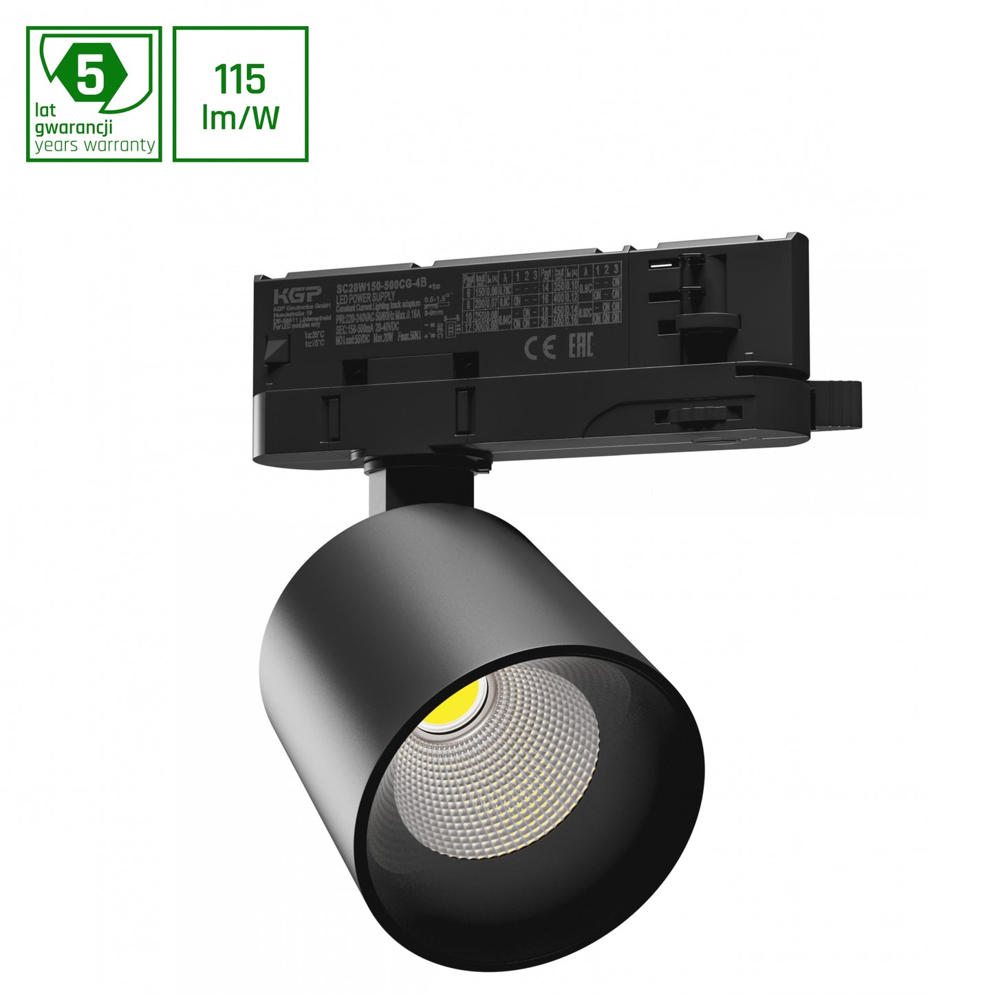 ARTEMIDA MINI LED Stromschienenstrahler 3-Phasen 6,5-20W 36/60° Warmweiß DALI Dimmbar Schwarz