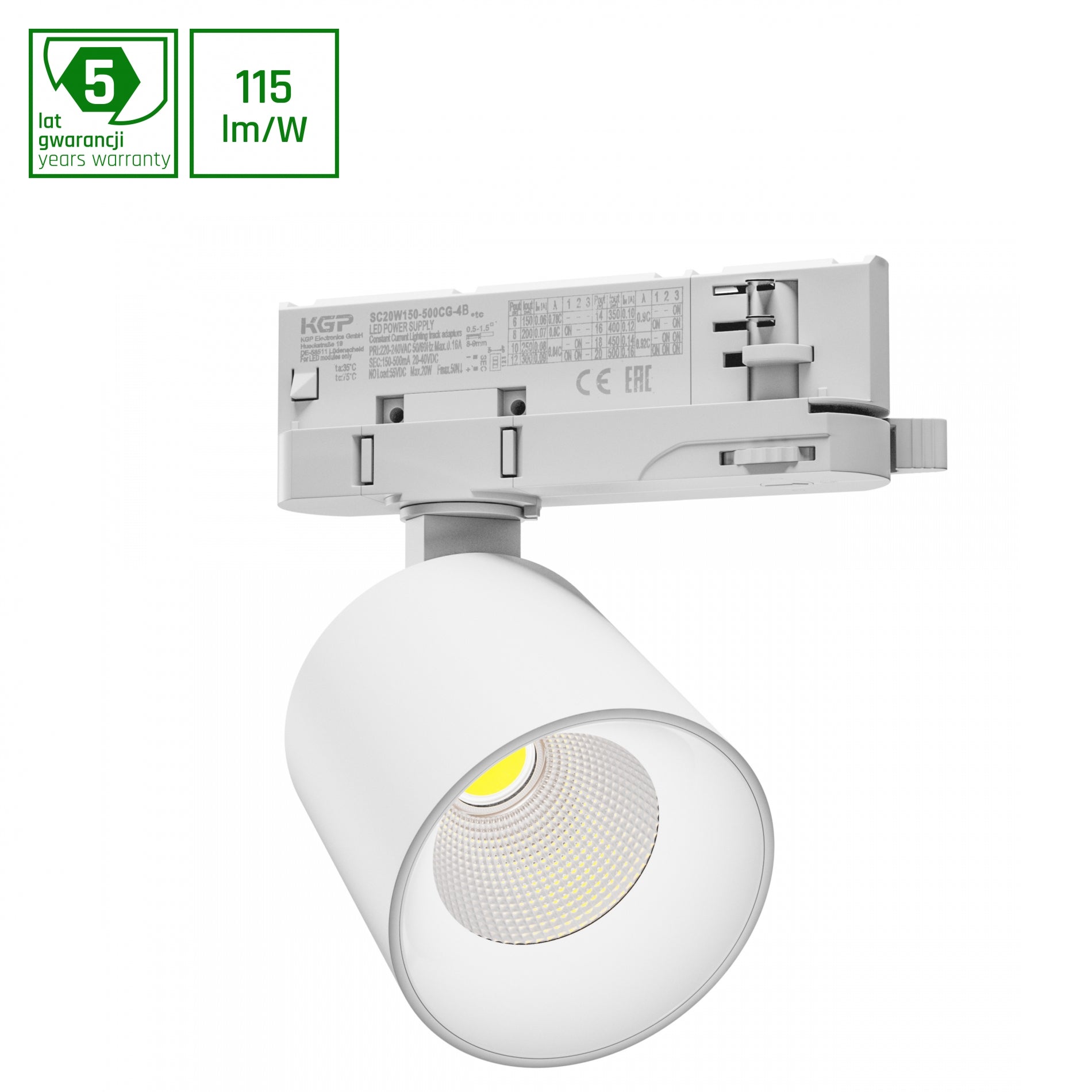 ARTEMIDA MINI LED Stromschienenstrahler 3-Phasen 6,5-20W 36/60° Warmweiß DALI Dimmbar Weiß