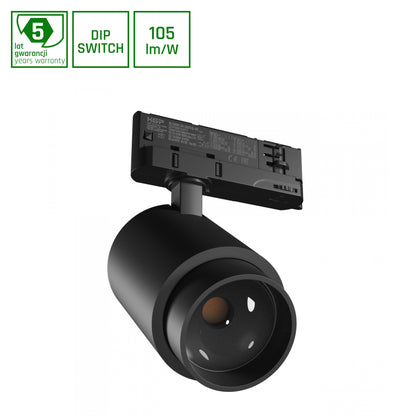 PAVA POINT LED Stromschienenstrahler 3-Phasen 6-20W 45° Neutralweiß Schwarz