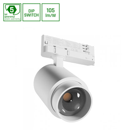 PAVA POINT LED Stromschienenstrahler 3-Phasen 6-20W 45° Warmweiß Weiß