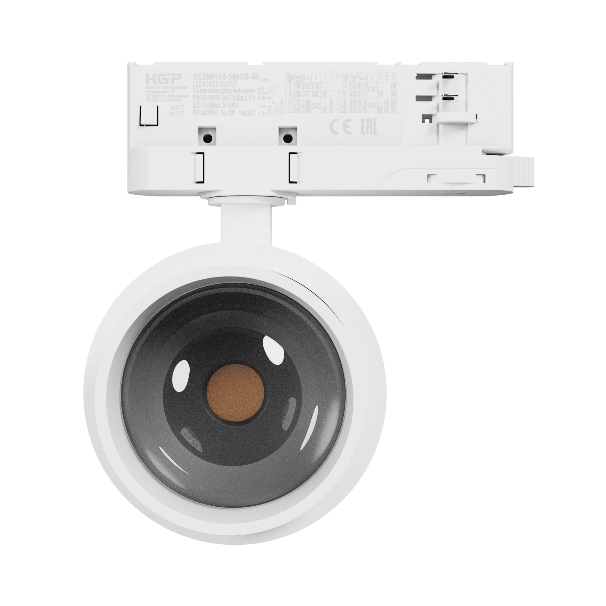 PAVA POINT LED Stromschienenstrahler 3-Phasen 6-20W 45° Warmweiß Weiß