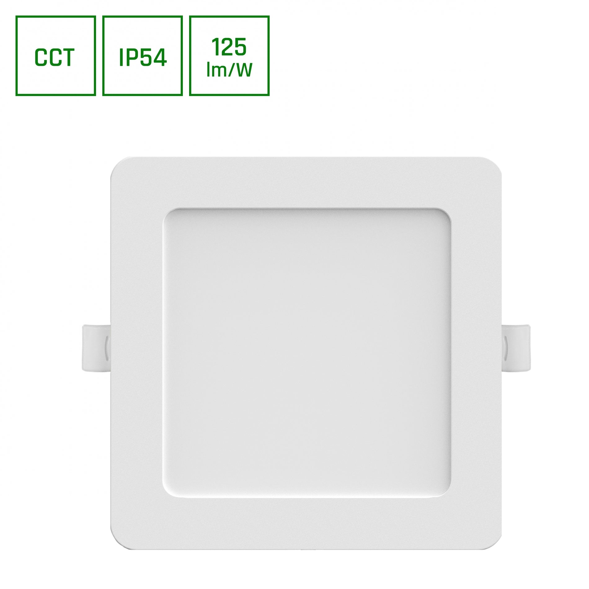 DURE 3 LED Einbaustrahler Spots 125x125mm Badezimmer 12W CCT IP54