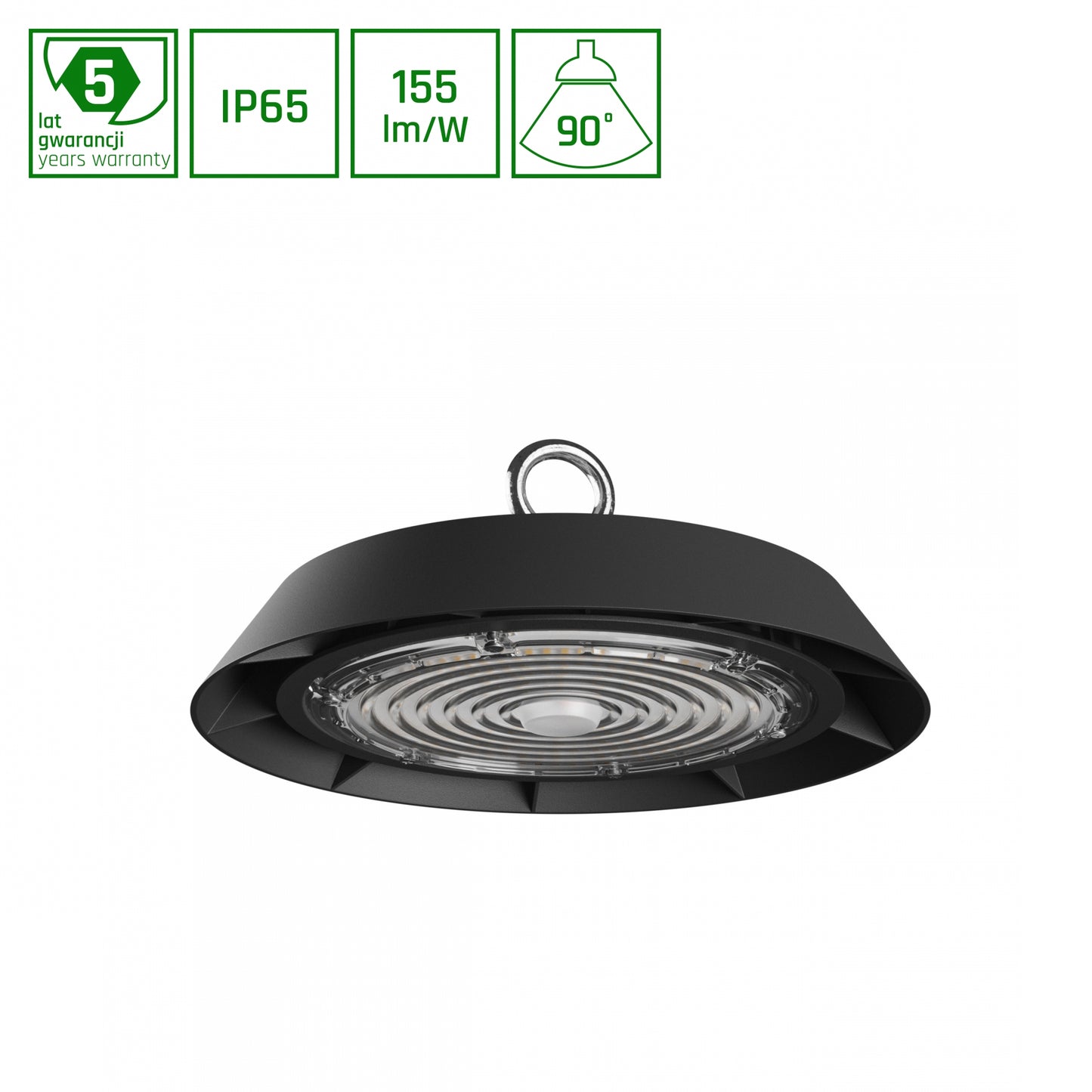 PLATEO 3 LED Hallenstrahler 100W 90° Neutralweiß 1-10V Dimmbar IP65 Schwarz