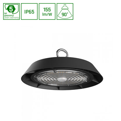 PLATEO 3 LED Hallenstrahler 100W 90° Neutralweiß 1-10V Dimmbar IP65 Schwarz