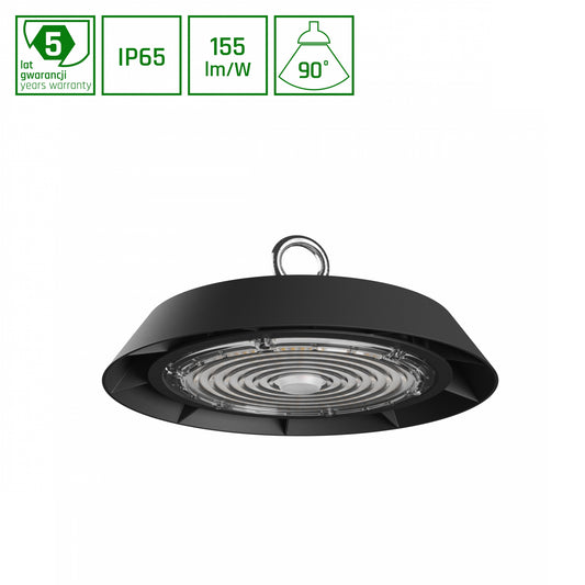 PLATEO 3 LED Hallenstrahler 100W 90° Neutralweiß 1-10V Dimmbar IP65 Schwarz