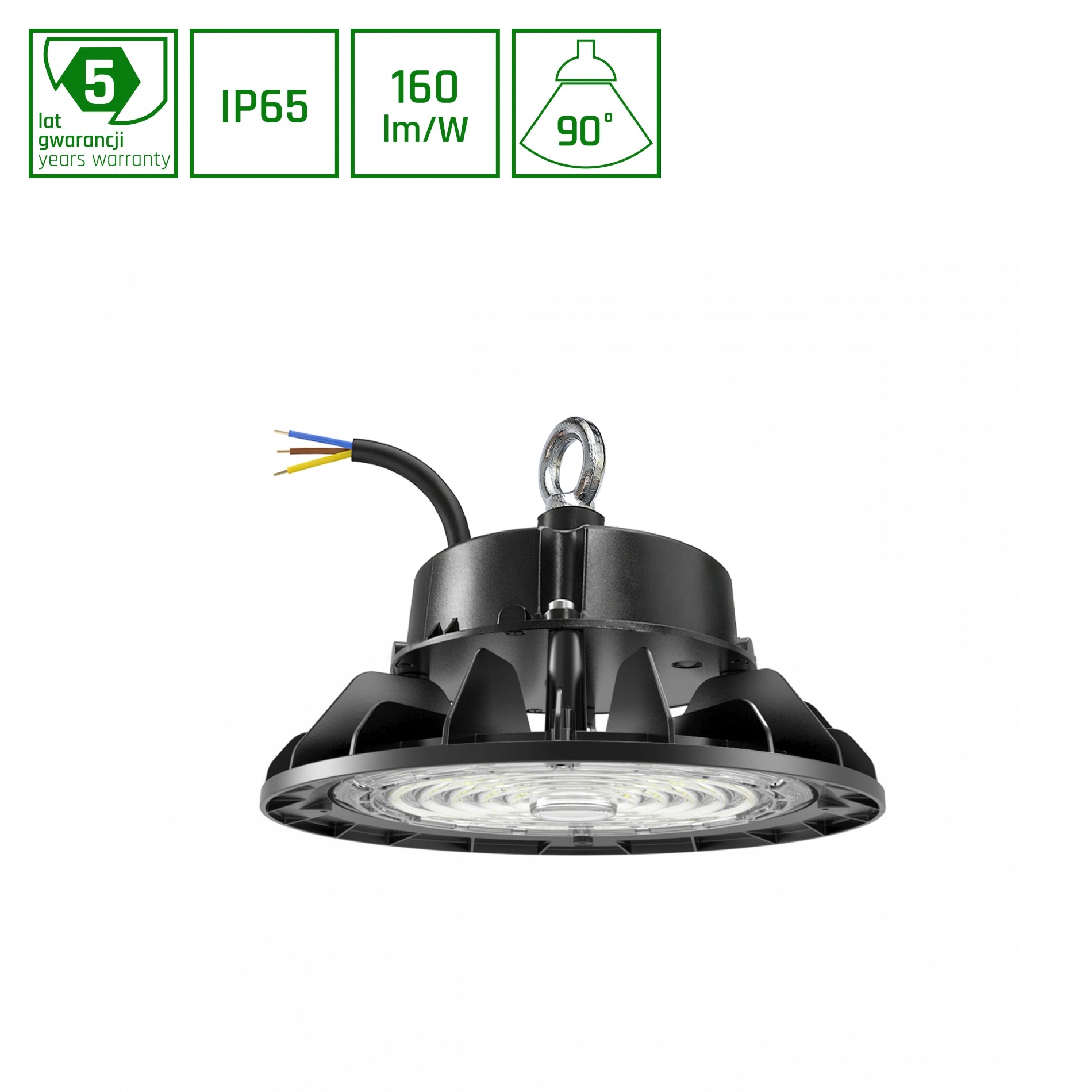 PLATEO 4 LED Hallenstrahler 55-100W 90° Neutralweiß 0-10V Dimmbar IP65 Schwarz