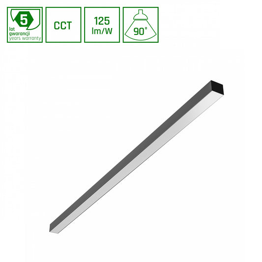 ALLDAY BASIC LED Deckenleuchte 120cm Hängeleuchte 40W 90° CCT UGR<19 Schwarz blendfrei