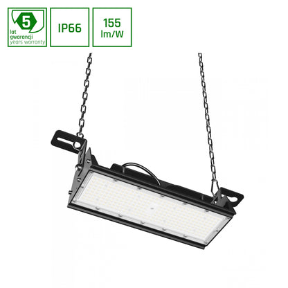 HALLS LINE 2 LED Hallenstrahler 75W 90° Neutralweiß 0-10V Dimmbar IP66 Schwarz
