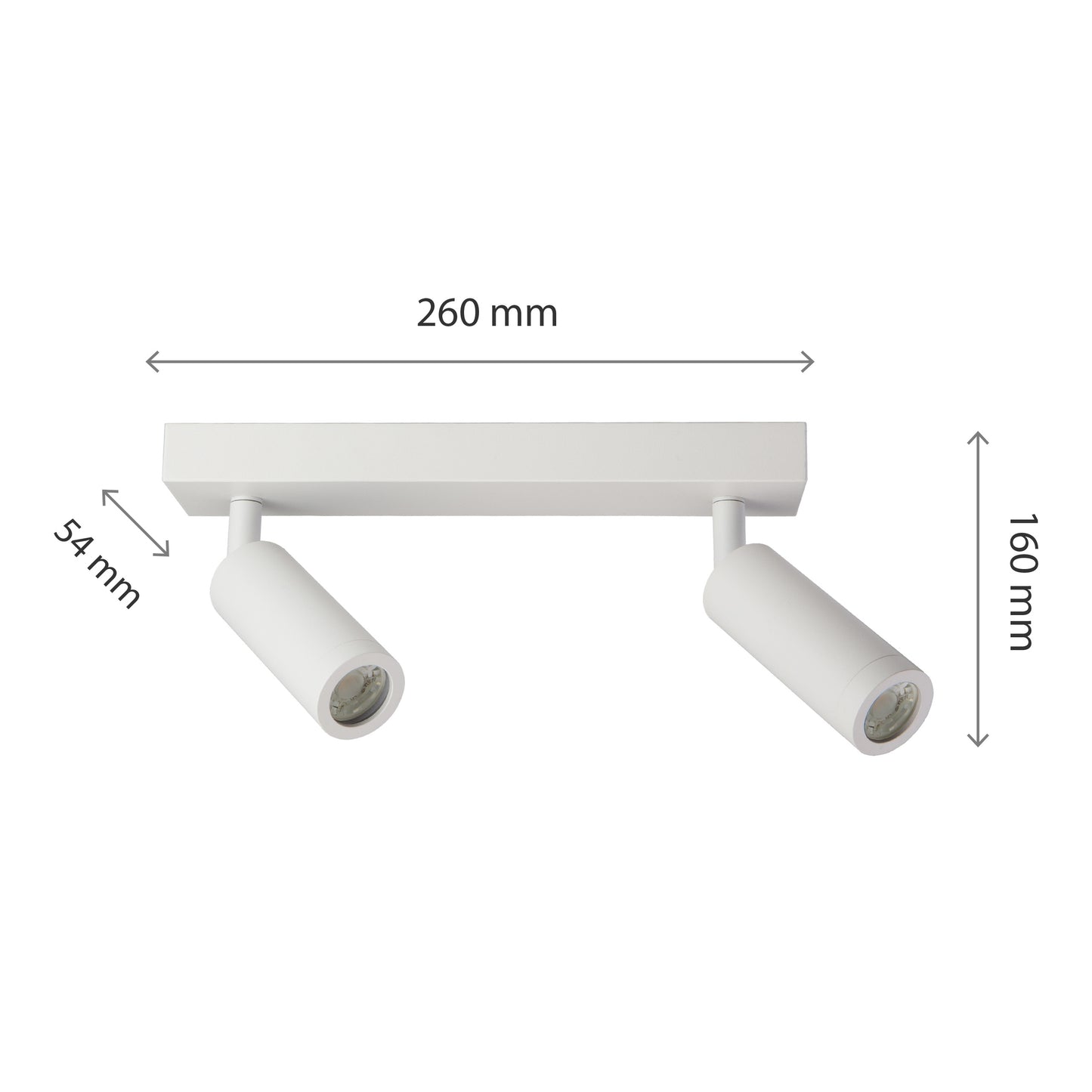 Spectrum LED ceiling light Madara Slim 2x GU10 MR11 pivoting IP20 white max. 4W round