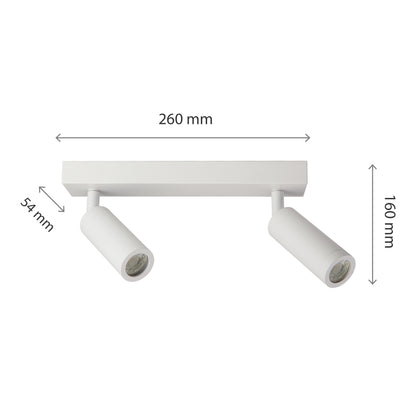 Spectrum LED ceiling light Madara Slim 2x GU10 MR11 pivoting IP20 white max. 4W round